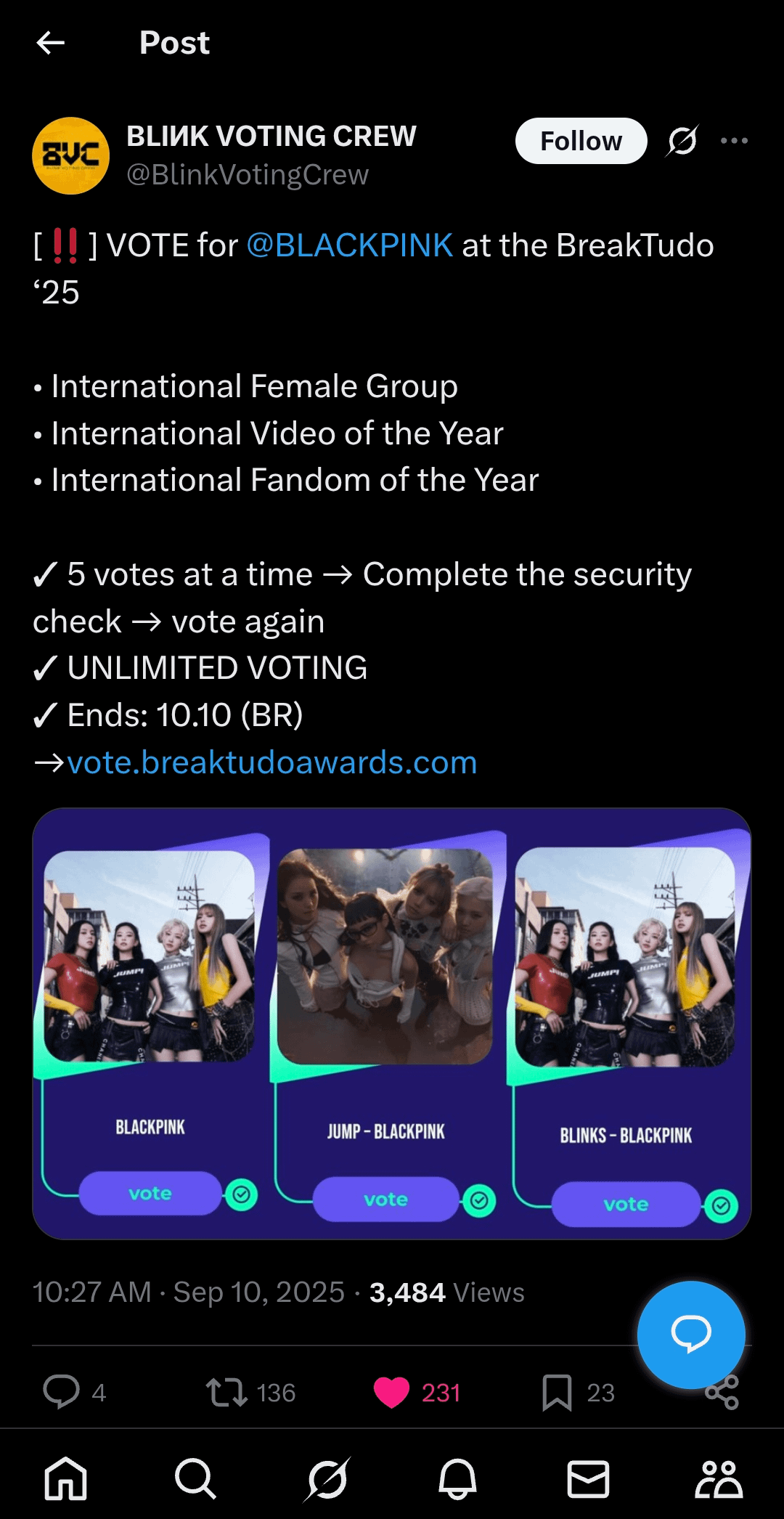 250910 VOTE! VOTE BLACKPINK