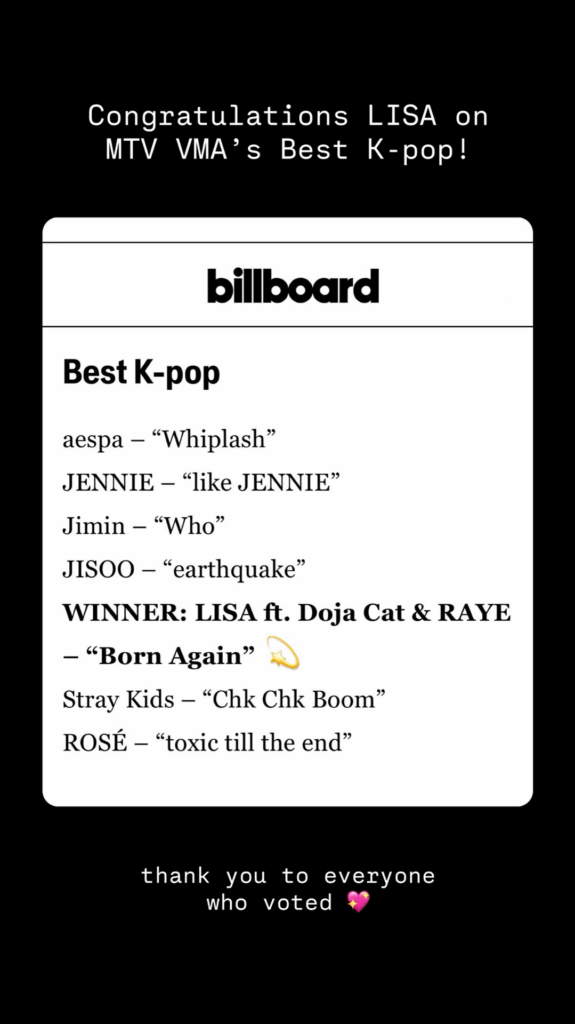 Lisa (LLOUD) IG Story Update