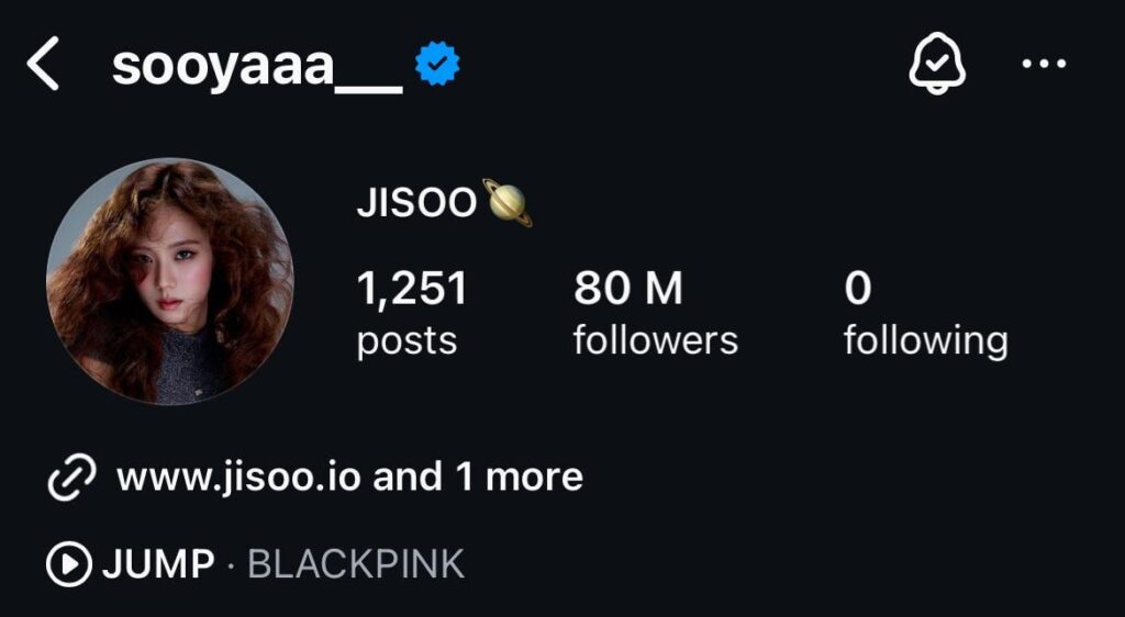 Jisoo has surpassed 80 MILLION followers on Instagram!