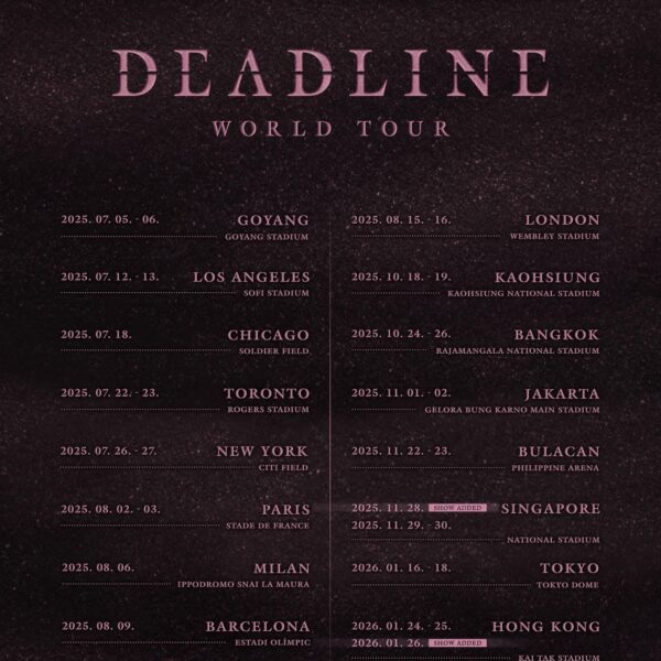 250919 BLACKPINK WORLD TOUR <DEADLINE> SHOWS ADDED