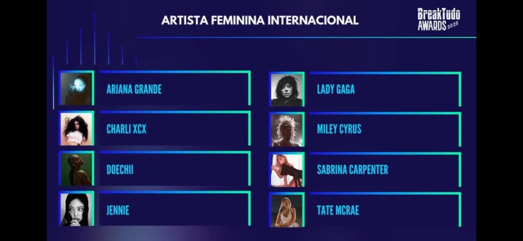 250909 BLACKPINK, JISOO, JENNIE, ROSÉ & LISA have been nominated in 8 CATEGORIES at the BreakTudo Awards 2025!