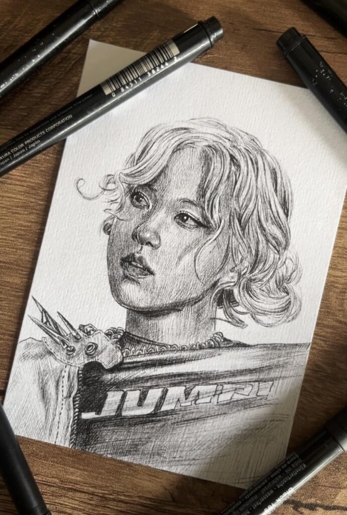 I made a little drawing of Rosé for Inktober