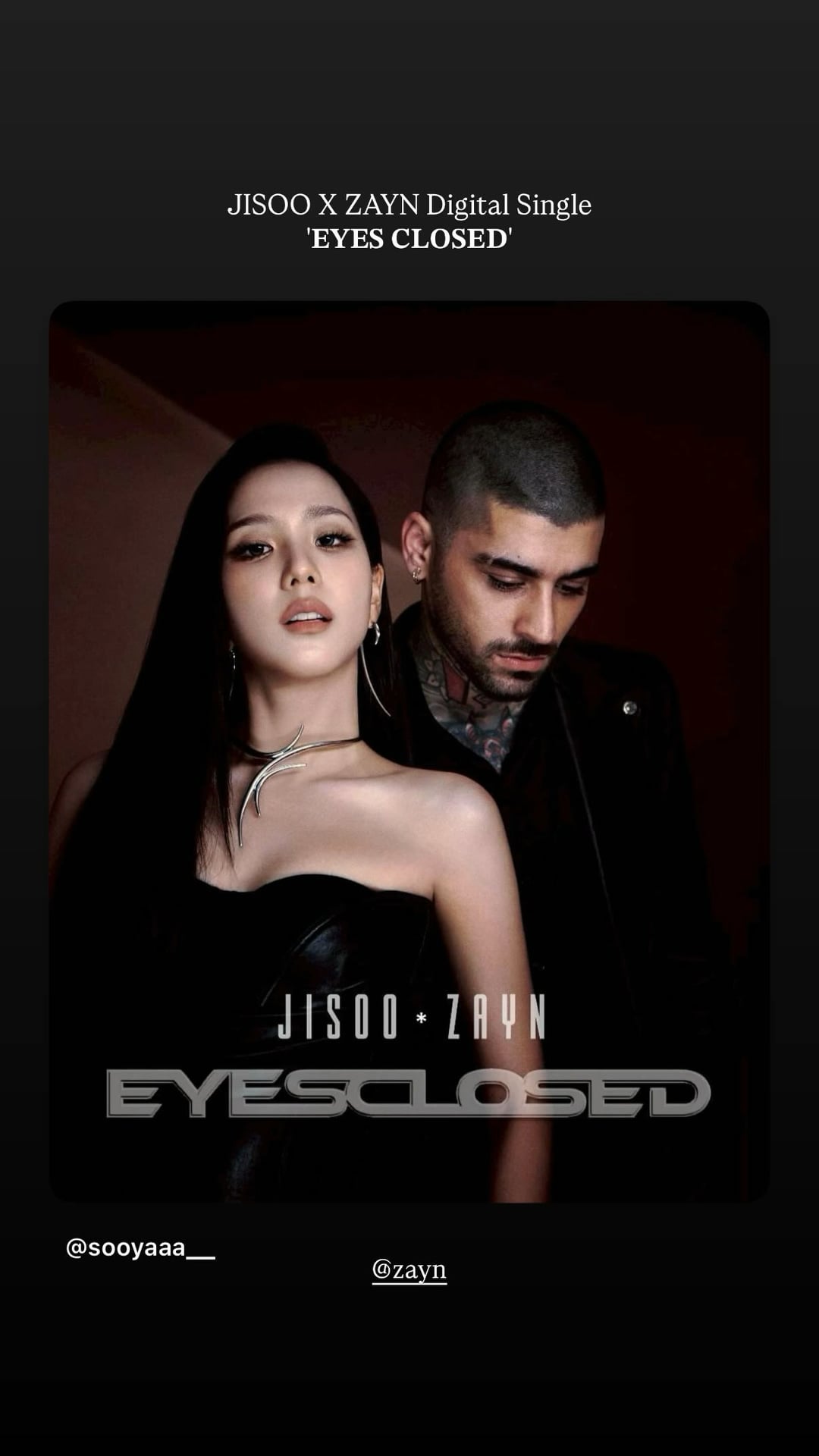 251008 Jisoo IG Story Update w/ ZAYN