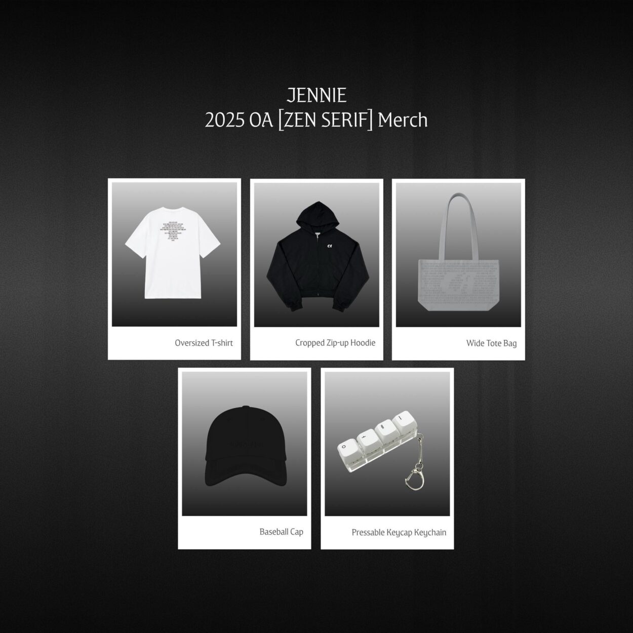 JENNIE 2025 OA Merch Drop OPEN 2025. 10. 09. @ 12:00PM(KST)