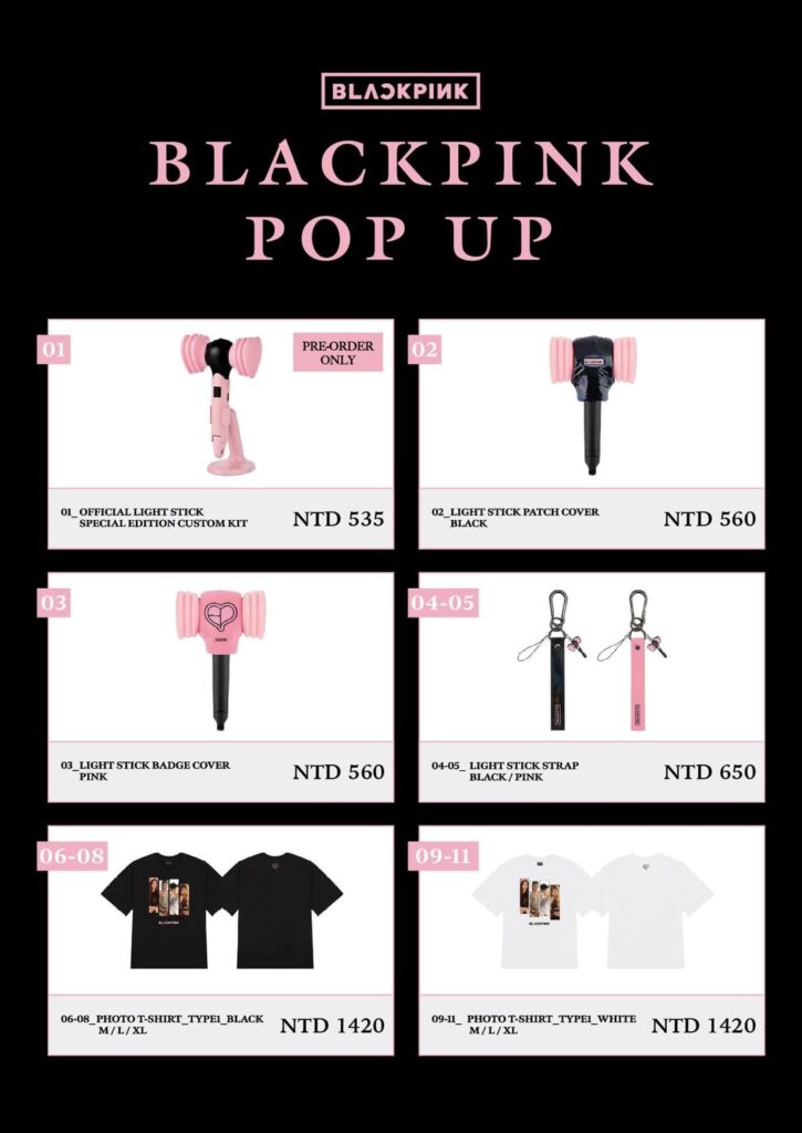 251008 BLACKPINK POP UP STORE IN TAIPEI MERCH LIST & BENEFIT