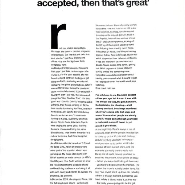 251011 Rosé for Perfect Magazine Issue 9 [Interview]