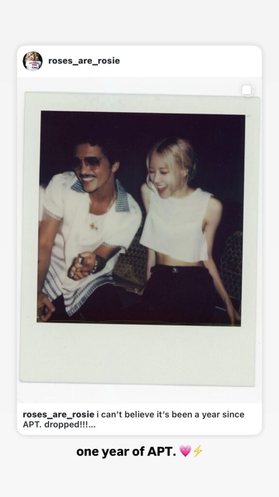 251018 Rosé (vampirehollie) IG Story Update w/ Bruno Mars