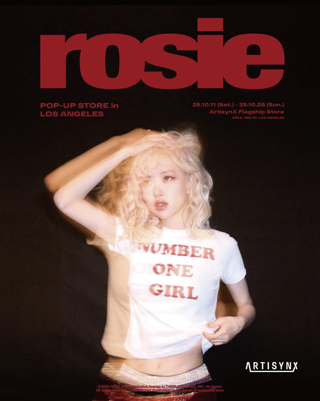 251008 ROSÉ - ‘rosie’ Pop-Up Store in Los Angeles | October 11 - 26