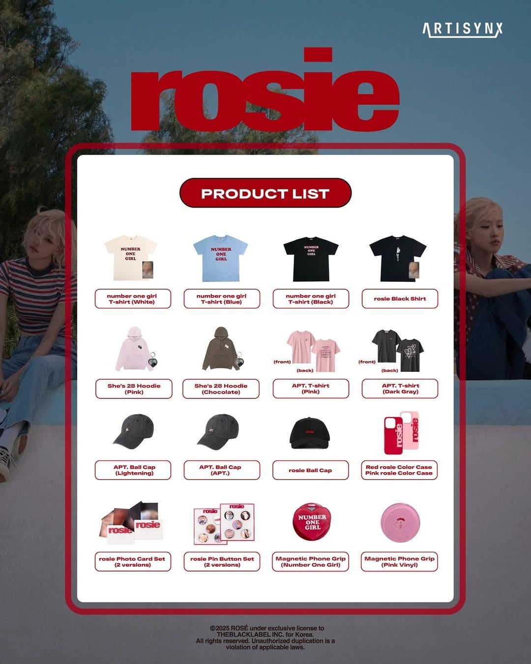 251012 ROSÉ first studio album [rosie] POP-UP STORE in LOS ANGELES MD LIST