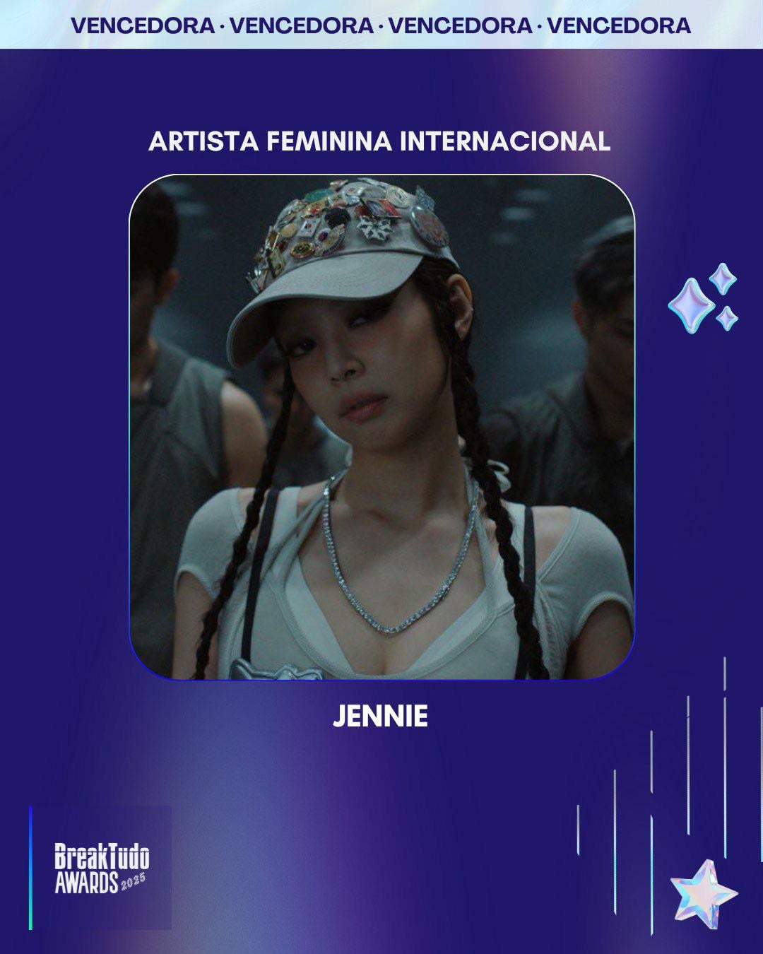 251118 JENNIE wins ‘International Female Artist’ at the BreakTudo Awards 2025!