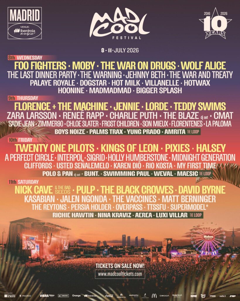 251110 JENNIE will perform at ‘Mad Cool Festival’ in Madrid, Spain on July 9, 2026