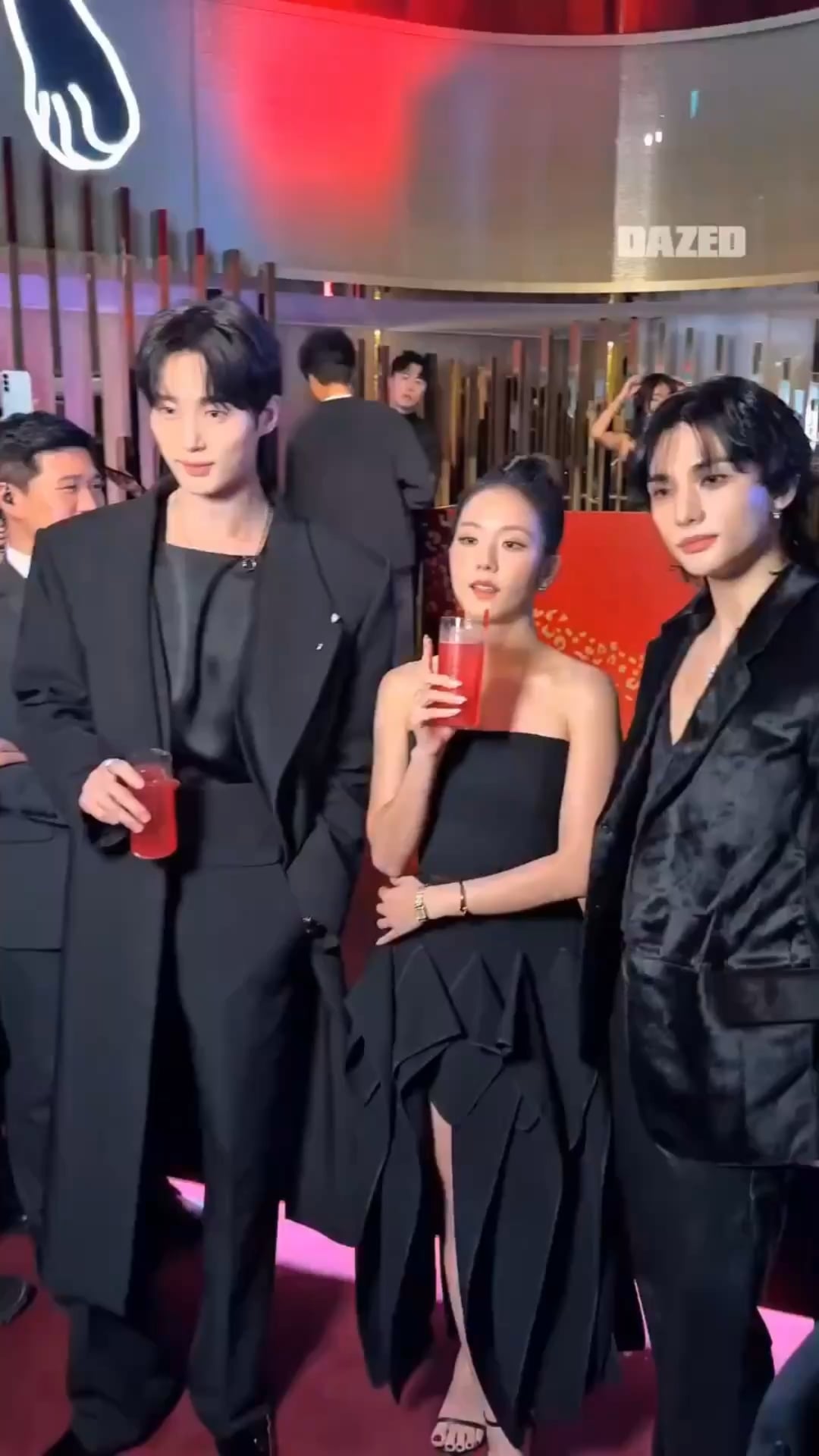 251126 Jisoo w/ Hyunjin & Byeon Wooseok at the Cartier 2025 End of Year Party in Seoul