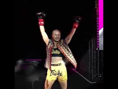 251116 Fighter Stamp Fairtex dances to JUMP during walkout at ONE 173