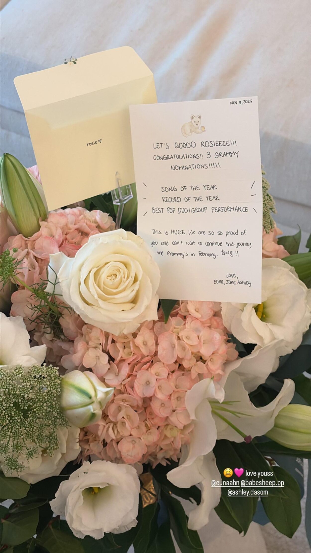 Rosé IG Story Update