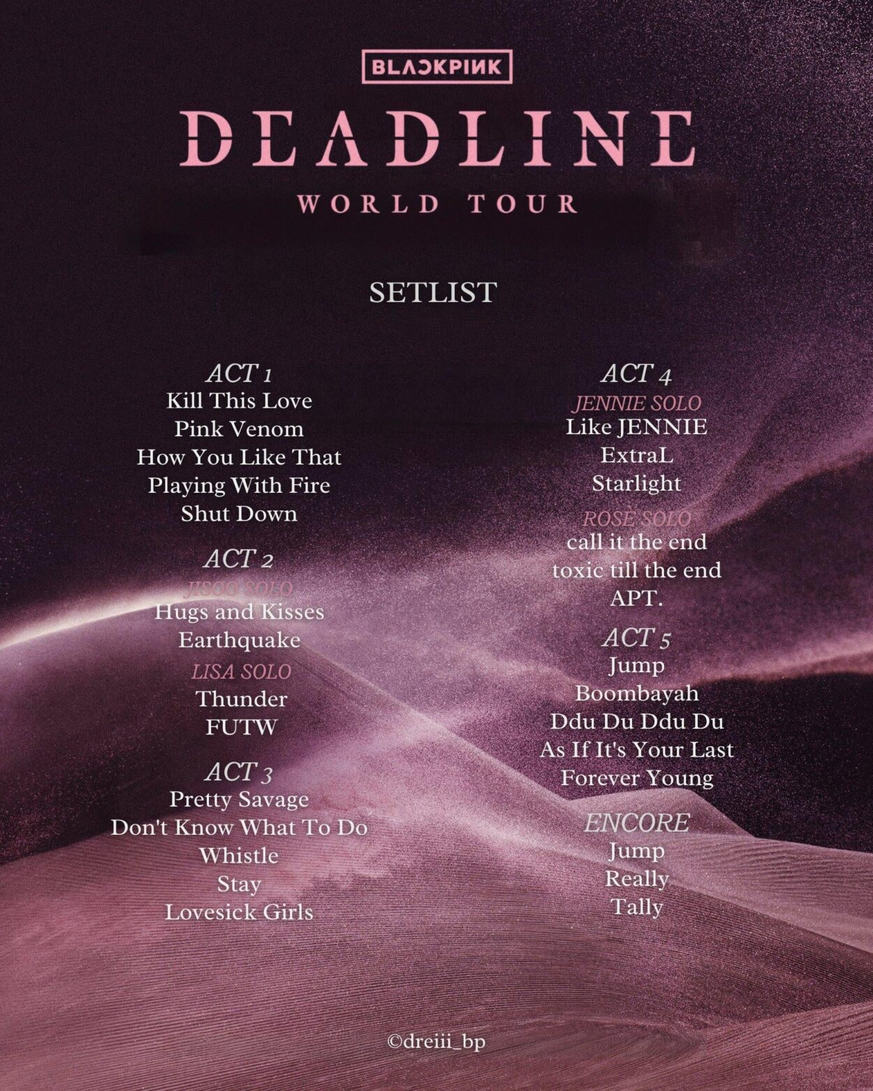 251123 BLACKPINK 'DEADLINE' World Tour Setlist in Bulacan Day 2