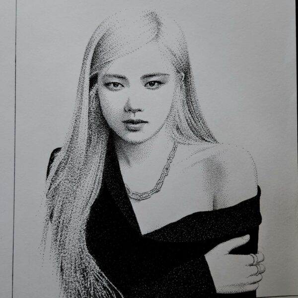 251209 I made a stipple drawing of Rose