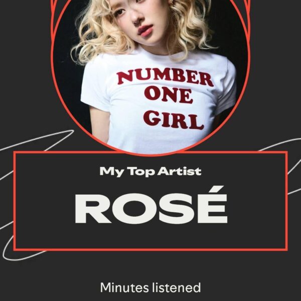 Rosé as the Spotify wrapped top artist.
