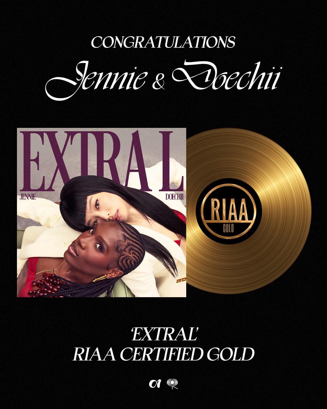 251201 JENNIE & Doechii - ‘ExtraL’ is RIAA Certified Gold!