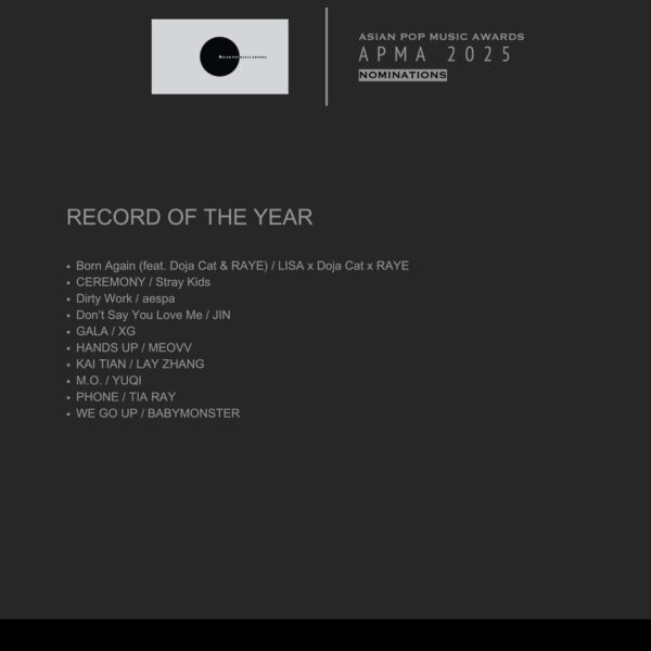 251202 BLACKPINK, JISOO, JENNIE, ROSÉ & LISA have been nominated in 9 CATEGORIES at the Asian Pop Music Awards 2025 including ‘SONG OF THE YEAR’ & ‘RECORD OF THE YEAR’!