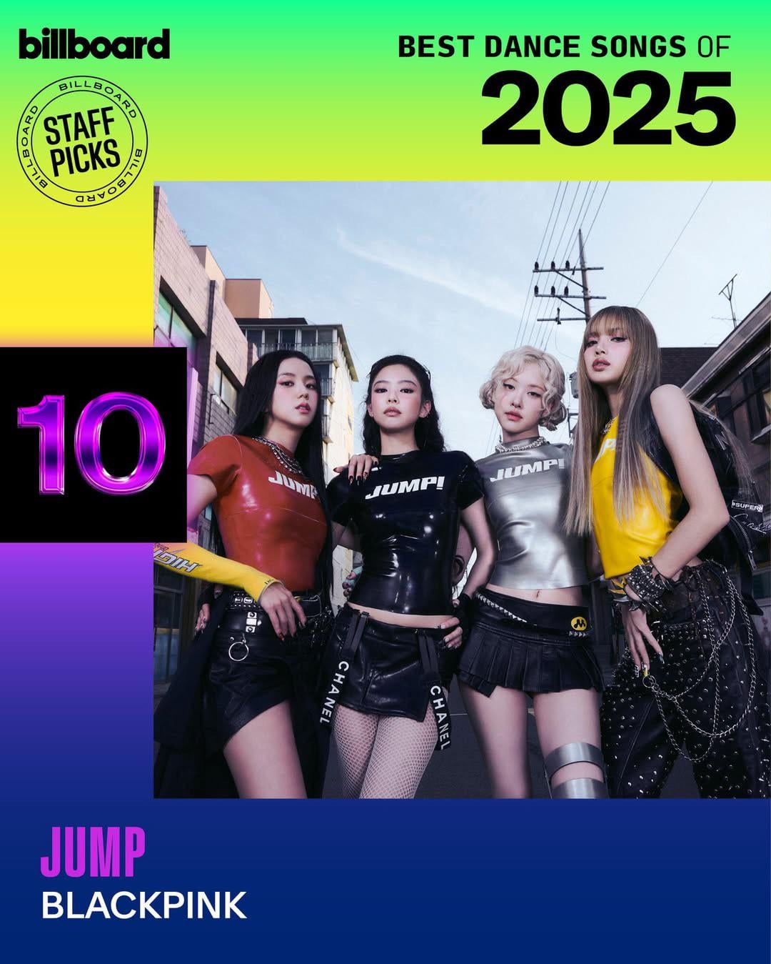 251218 BLACKPINK - ‘뛰어(JUMP)’ ranked No. 10 on Billboard’s ‘The 25 Best Dance Songs of 2025: Staff Picks’!