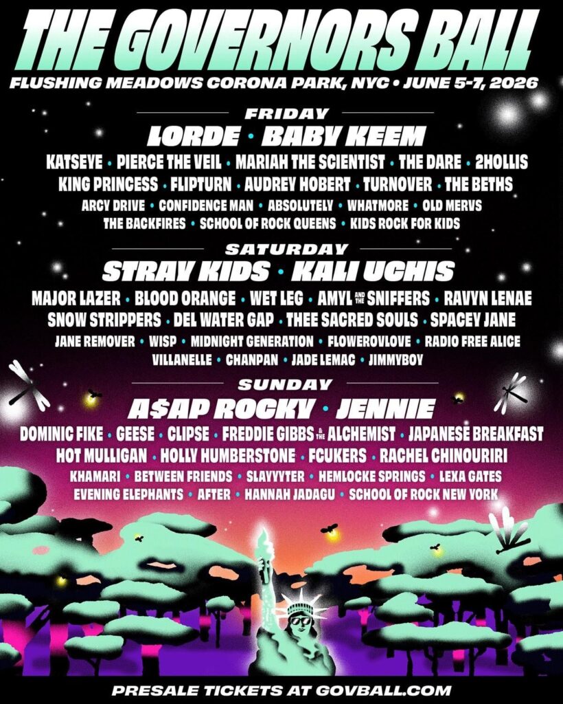 260107 JENNIE will be performing at the Governors Ball music festival in New York on Sunday, June 7th