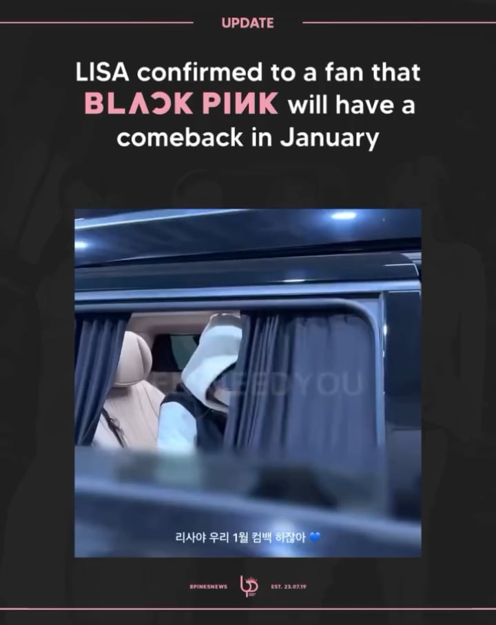 250112 Lisa confirmed the comeback of BLACKPINK