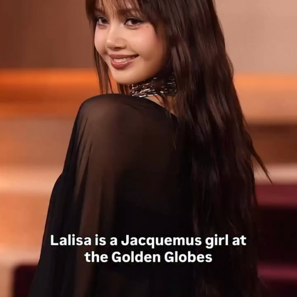 260112 Lisa continues to dominate the red carpet, this time in a chic, sheer gown by none other than Jacquemus.