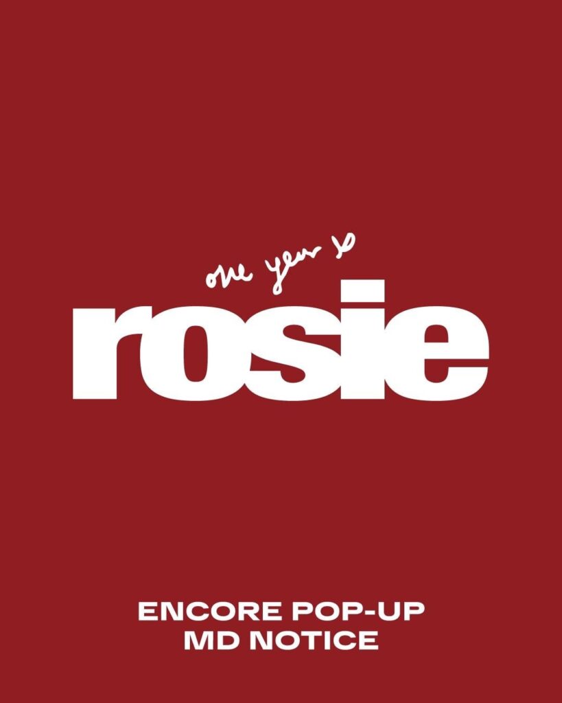 ROSÉ Encore Pop-up in Seoul 'one year of rosie' OFFICIAL MERCH LINE-UP