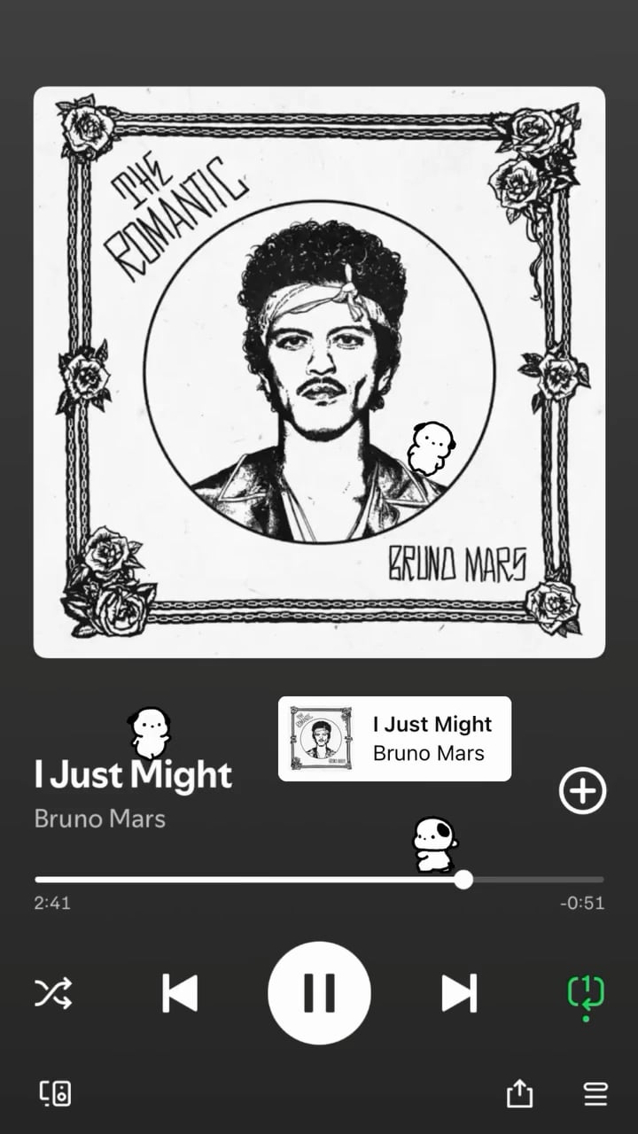 260112 ROSÉ IG Story Update w/ Bruno Mars