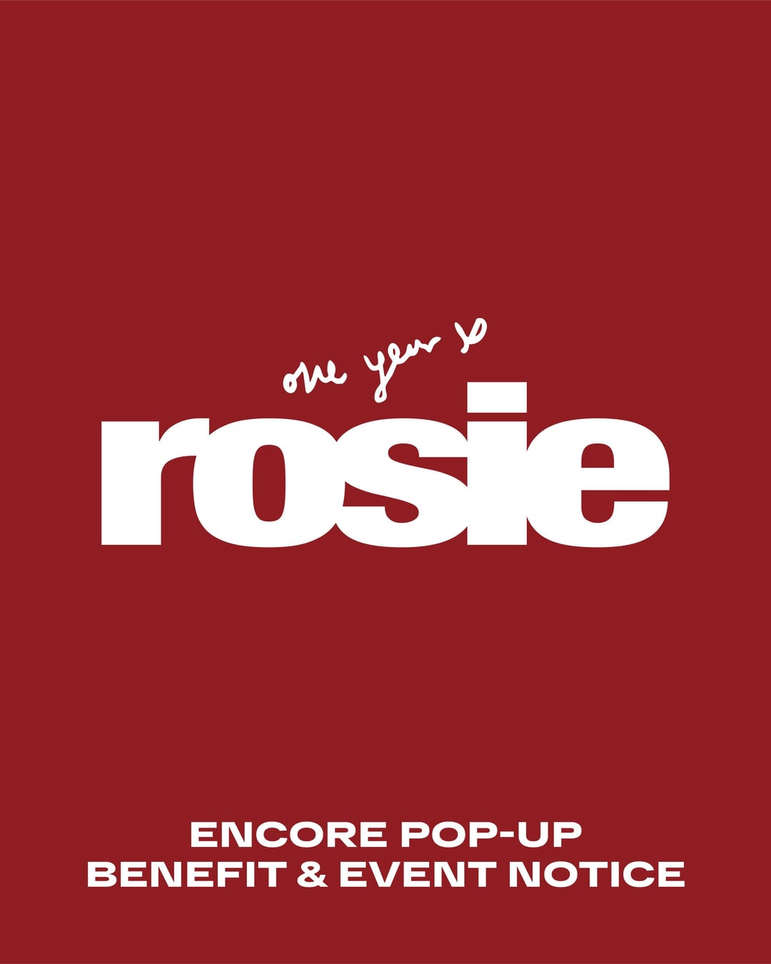 ROSÉ Encore Pop-up in Seoul 'one year of rosie' BENEFIT & EVENT NOTICE