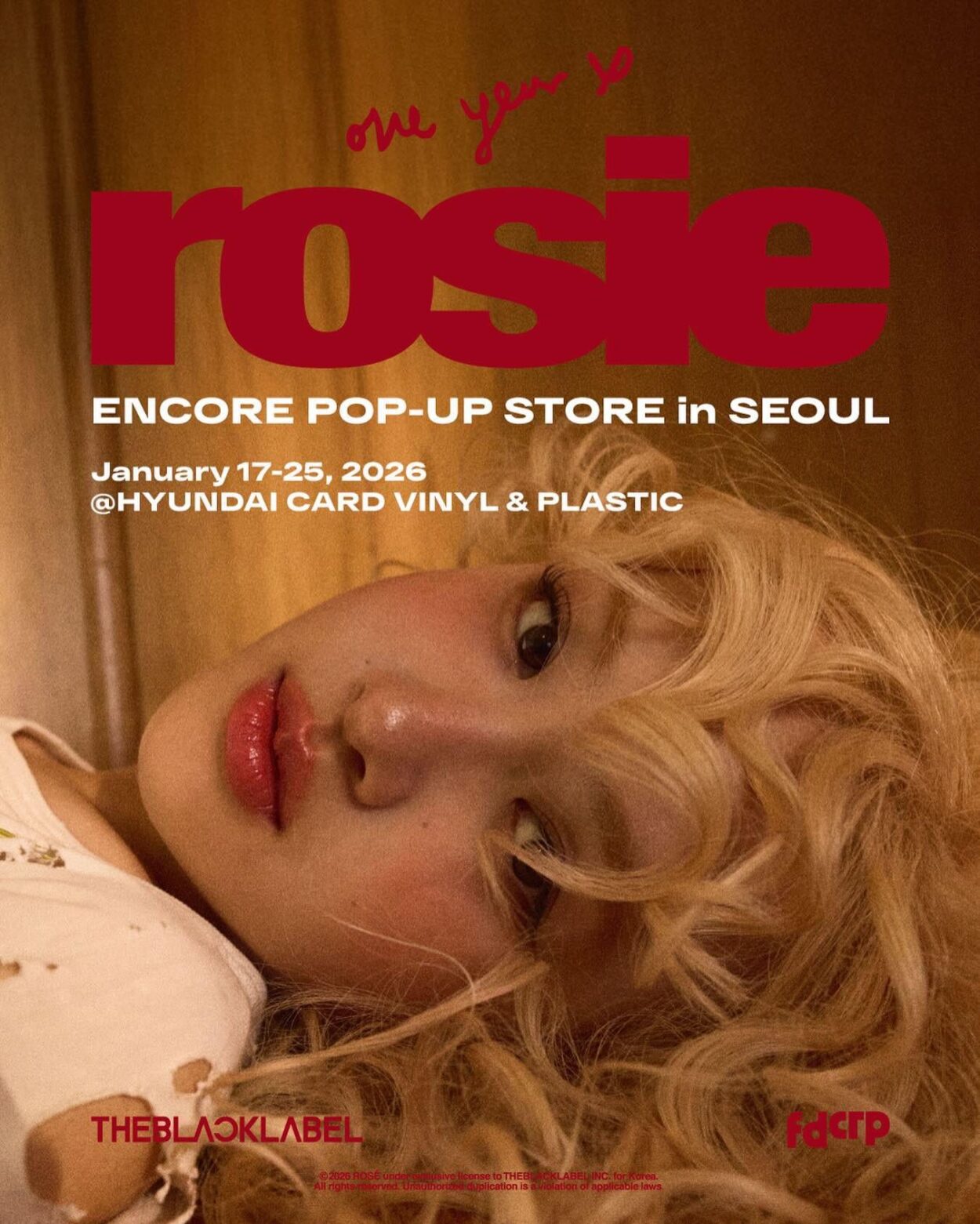 260108 ROSÉ - One Year of rosie Encore Pop-up store in SEOUL | January 17-25 @ Hyundai Card Vinyl & Plastic