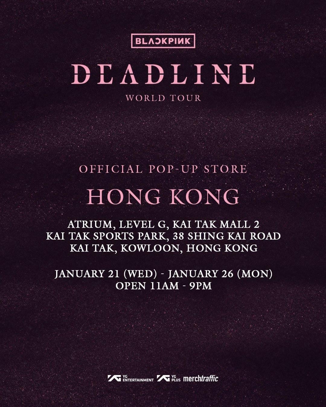 260110 BLACKPINK WORLD TOUR [DEADLINE] IN HONG KONG OFFICIAL MERCHANDISE