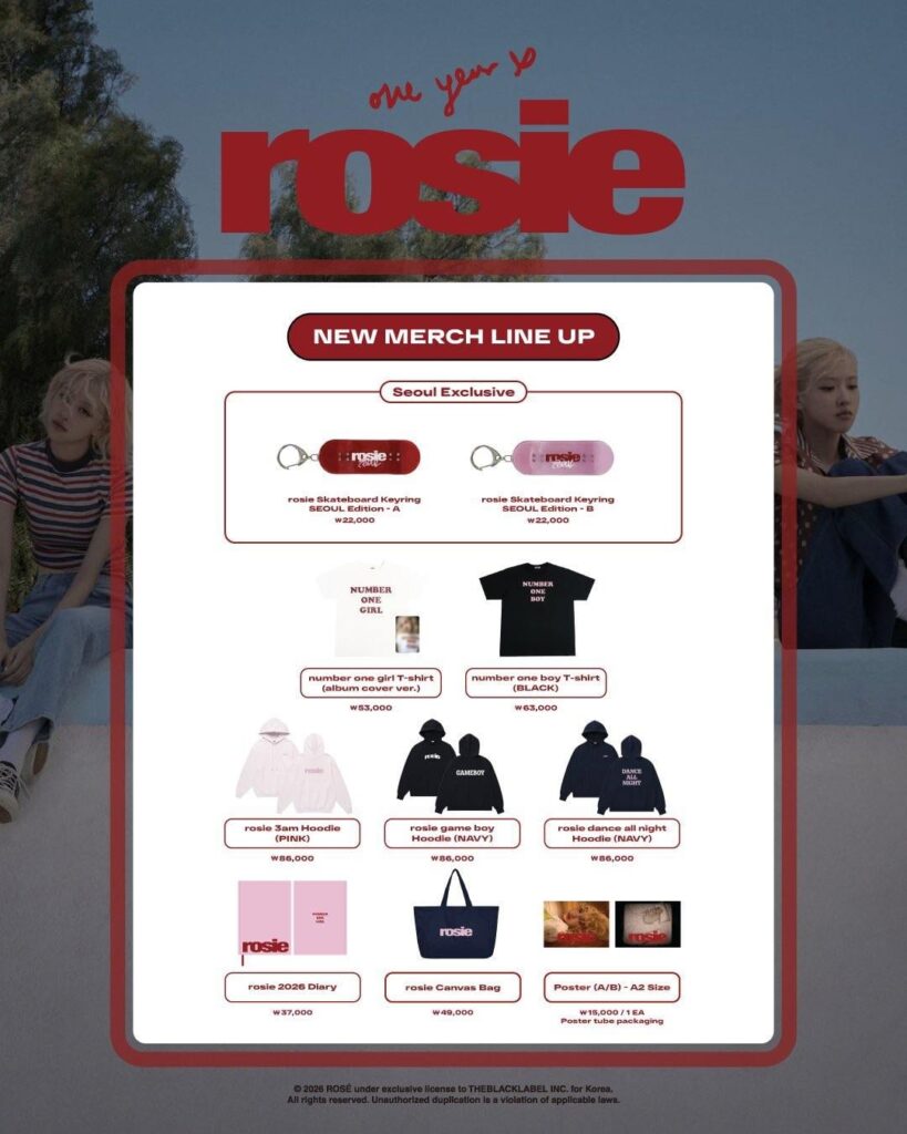 260115 ROSÉ - One Year of rosie Encore Pop-up store in SEOUL MD LIST