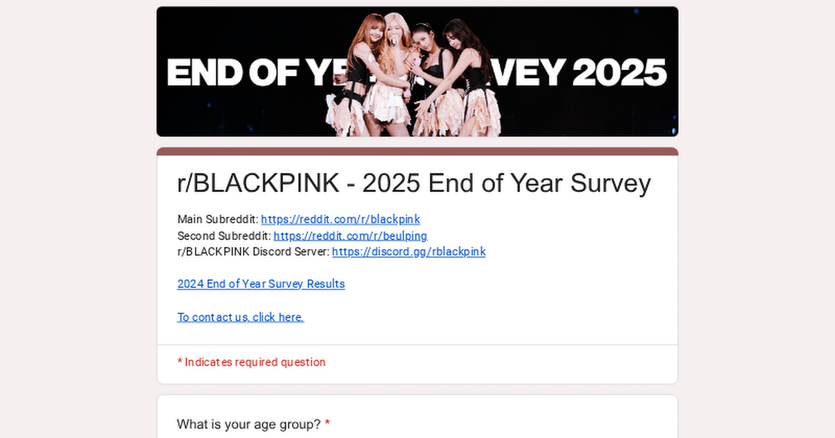 r/BLACKPINK - 2025 End of Year Survey