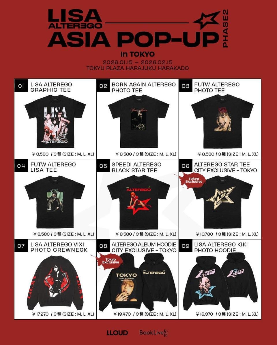 260110 LISA ALTER EGO ASIA POP-UP PHASE2 IN TOKYO MD LIST & PURCHASE OFFERS | January 15 - February 15