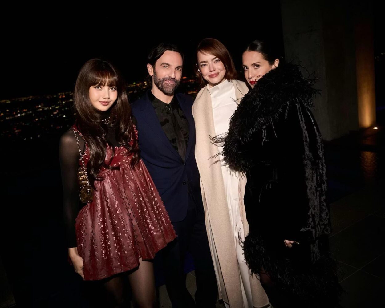 260109 Lisa w/ Nicolas Ghesquiere, Emma Stone and Sara Moonves @ LOUIS VUITTON & W Magazine Intimate Awards Season Dinner