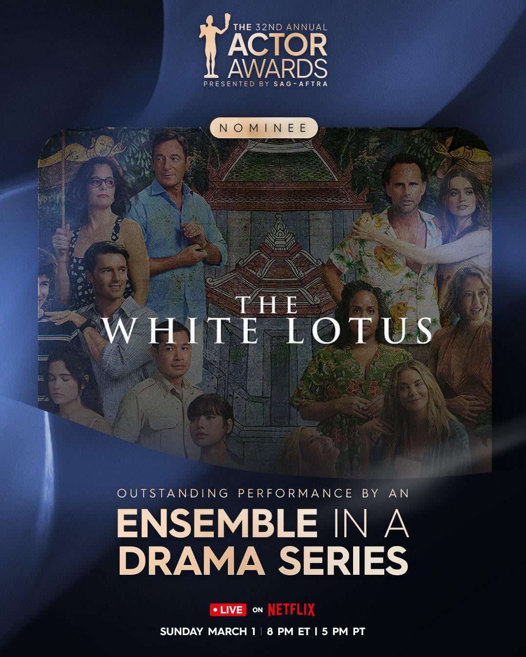 260107 Lisa - ‘The White Lotus’ Season 3 has been nominated for ‘Outstanding Performance by an Ensemble in a Drama Series’ at The 32nd Annual Actor Awards