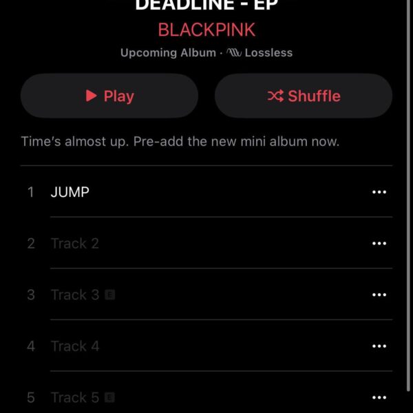 260121 BLACKPINK - DEADLINE has 5 tracks, including ‘JUMP’