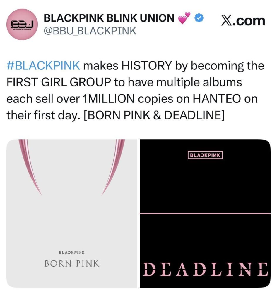 260227 BLACKPINK makes HISTORY by becoming the FIRST GIRL GROUP to have multiple albums each sell over 1 MILLION copies on HANTEO on their first day