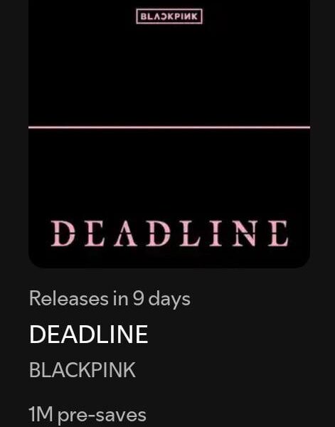 260219 BLACKPINK 3rd MINI ALBUM [DEADLINE] makes History as the FIRST EVER Girl Group Album to Surpass 1 MILLION PRE-SAVES on Spotify!
