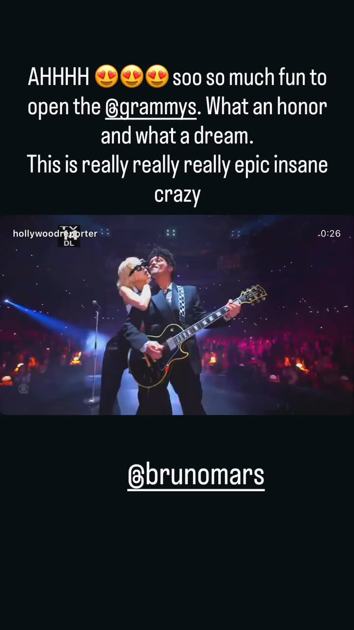 260202 Rosé IG Story Update w/ Bruno Mars