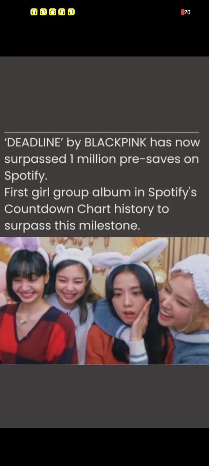 260222 Blackpink has now surpassed 1 million pre saves on Spotify