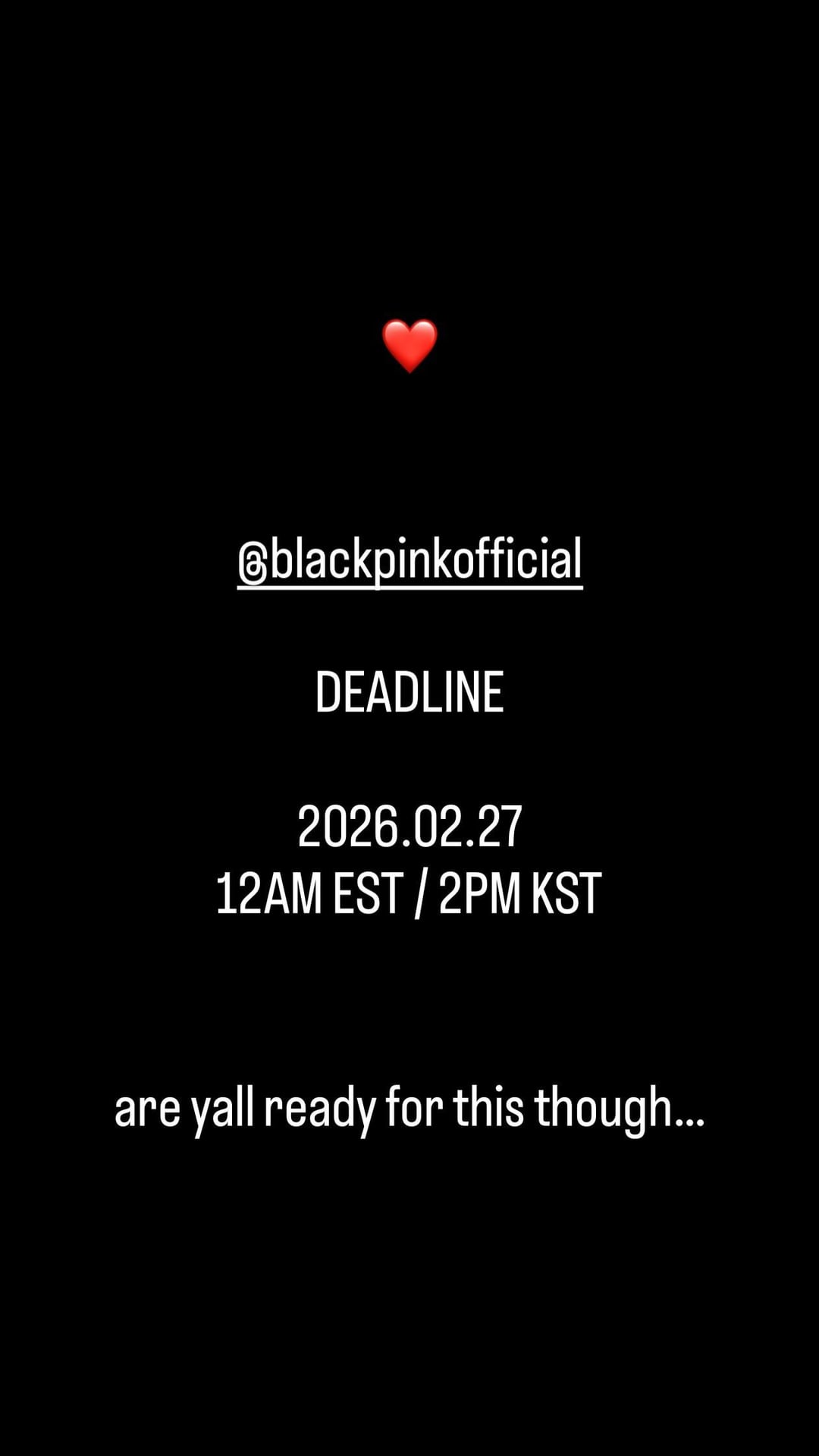 260209 Rosé IG Story Update