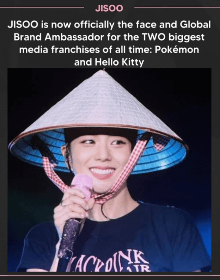 260217 Jisoo is officially now the brand ambassador for pokemon and hello kitty.