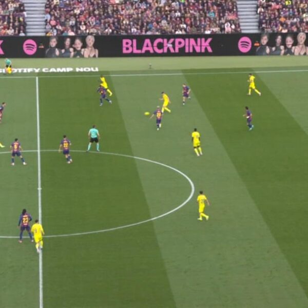 260228 BLACKPINK 3rd MINI ALBUM [DEADLINE] — Spotify advertisement during FC Barcelona vs Villarreal CF at Spotify Camp Nou