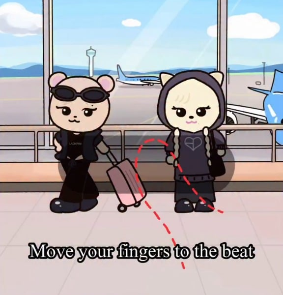 260313 BLACKPINK CHARACTER PLUSH KEYRING 'GO' DANCE