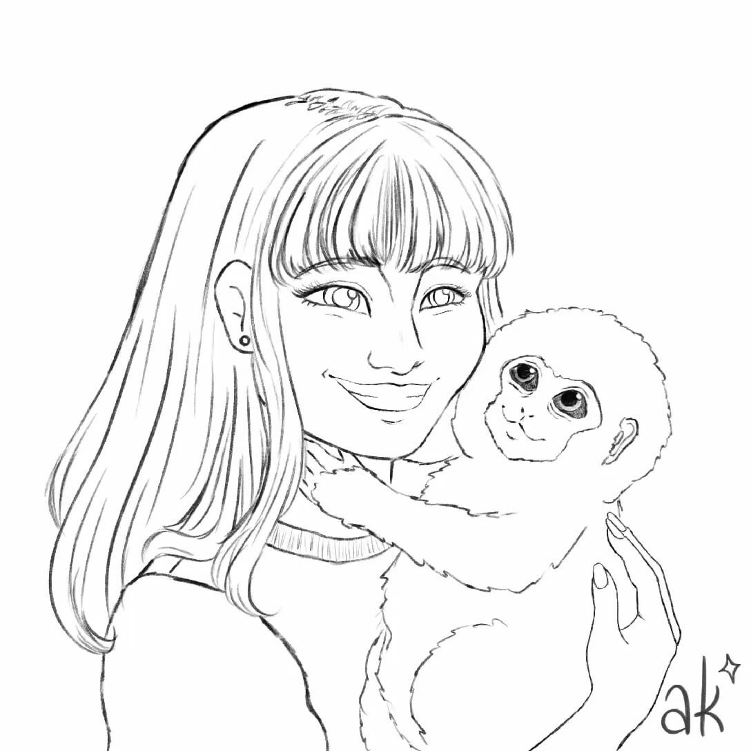 260322 LISA visit with Punch the Monkey Fanart