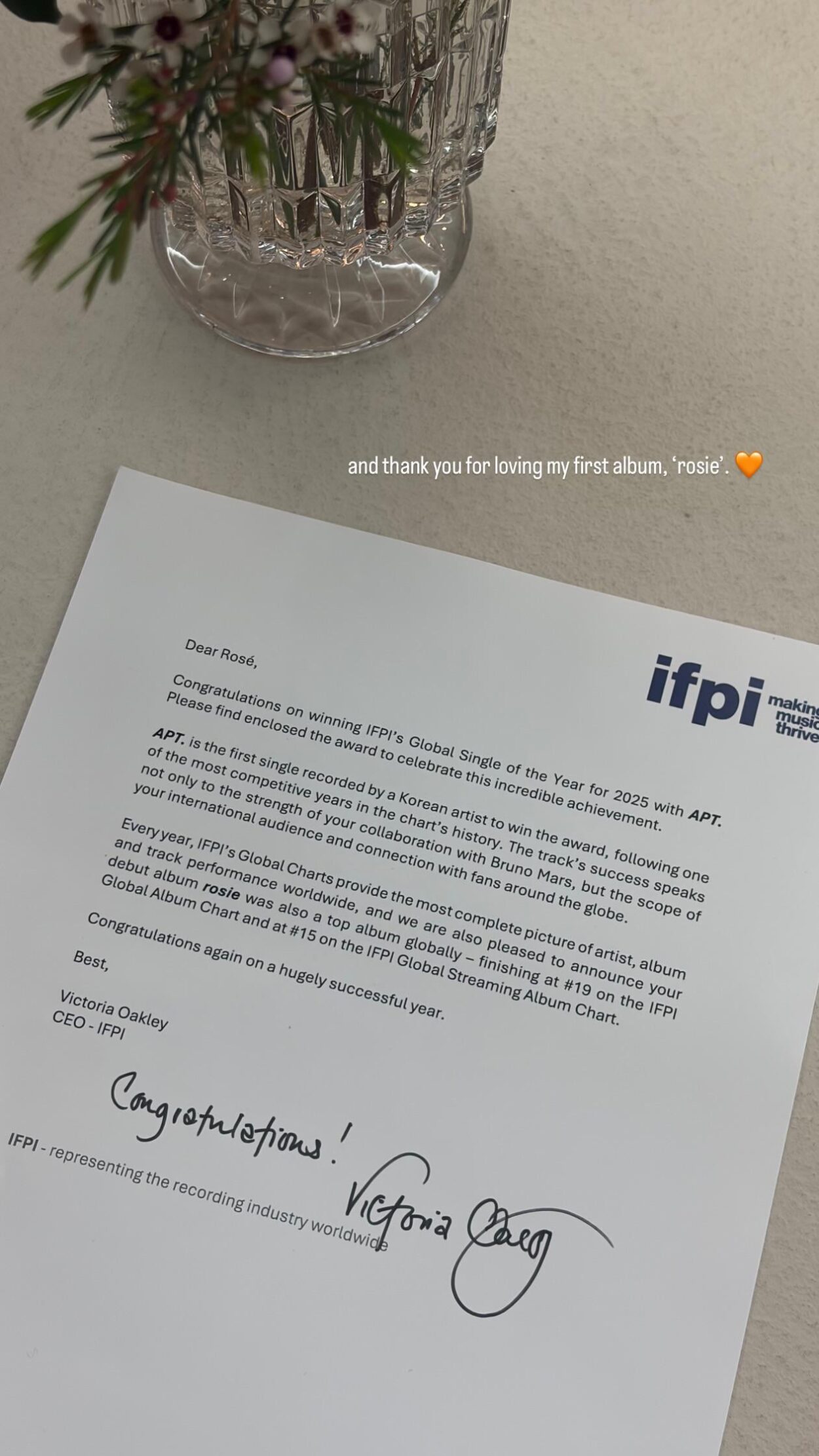 260308 ROSÉ IG Story Update