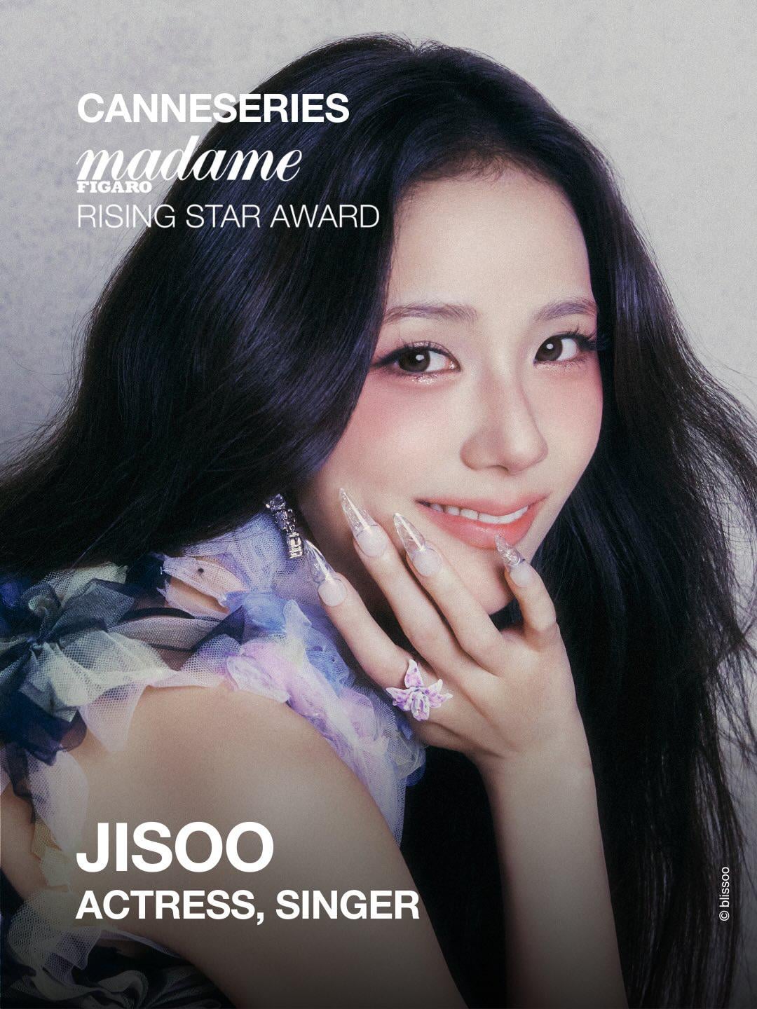 260310 JISOO will receive the Madame Figaro Rising Star Award at CANNESERIES