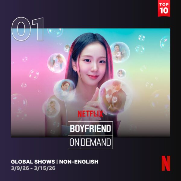 260318 Jisoo - 'Boyfriend On Demand' is #1 on this week's Netflix Global Top 10 Non-English Shows Chart with 4.8M views